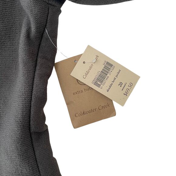 Coldwater Creek NWT Women's Gray Double Knit 6-Button Jacket - Plus Size 20 - Picture 7 of 7